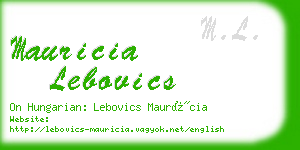 mauricia lebovics business card